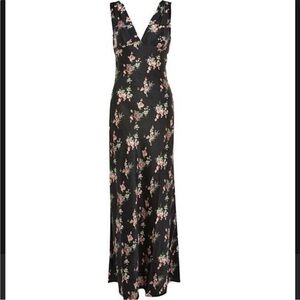 Topshop Black Floral Maxi Dress